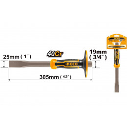 Зубило плоское с протектором 305х19х25 мм INGCO HCCL852519 INDUSTRIAL