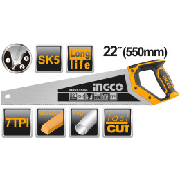 Ножовка по дереву 550 мм INGCO HHAS28550 INDUSTRIAL