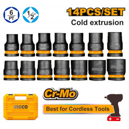 Набор головок ударных 1/2 10-27 14шт. SUPER INGCO HKISSD12141 INDUSTRIAL