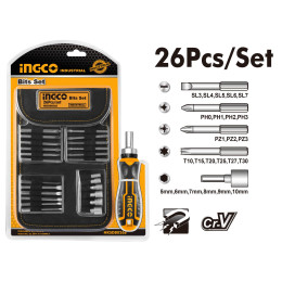 Отвертка с набором насадок и головок 26 шт INGCO HKSDB0268 INDUSTRIAL