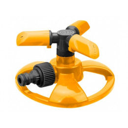 Пластиковый 3-х сопловый спринклерный ротационный ороситель INGCO HPS23602