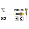 Отвертка крестовая PH1x75 мм INGCO HS68PH1075 INDUSTRIAL