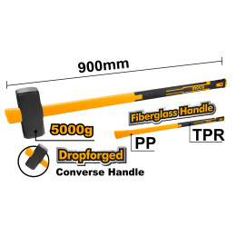 Кувалда с фибергласовой ручкой 5 кг INGCO HSTH03058D