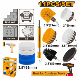 Набор щетки насадки для шуруповерта и дрели 11шт. INGCO WCB1101 INDUSTRIAL