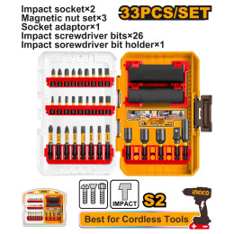 Набор ударных бит IMPACT 33шт. S2 SUPER INGCO AKDL63306 INDUSTRIAL
