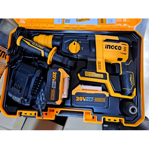 Аккумуляторный перфоратор BL 20В, 2,5Дж, 2хАКБ 4Ач и ЗУ SUPER INGCO CRHLI202289 INDUSTRIAL