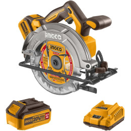 Аккумуляторная циркулярная пила BL 20В 165мм. 1хАКБ 4Ач и ЗУ SUPER INGCO CSLI16521 INDUSTRIAL