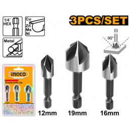 Набор зенкеров по металлу 3 шт INGCO DBCS0031