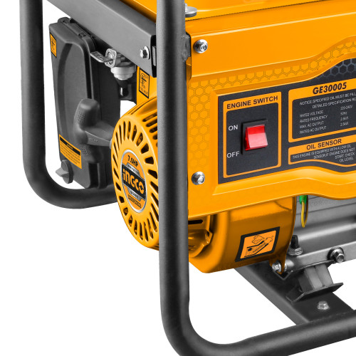 Бензиновый генератор 220В 2,5х2,8 кВт INGCO GE30005