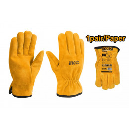 Перчатки замшевые спилковые INGCO HGVC02