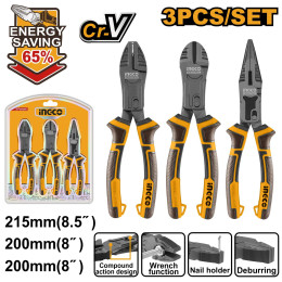 Набор шарнирно-губцевого инструмента усиленные на 65% 3 пред. SUPER INGCO HKCPS5831 INDUSTRIAL