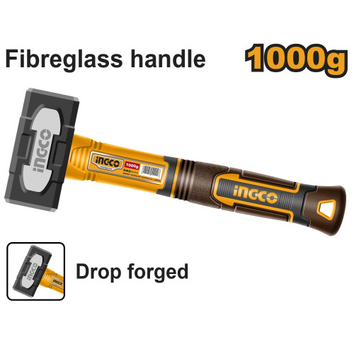 Кувалда с фибергласовой рукояткой 1кг. SUPER INGCO HSTH81000 INDUSTRIAL