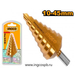 Ступенчатое сверло 10-45 мм INGCO AKSDS10451 INDUSTRIAL