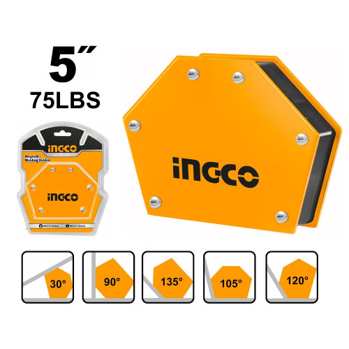 Многоугольный магнитный сварочный держатель 32кг INGCO AMWH75052