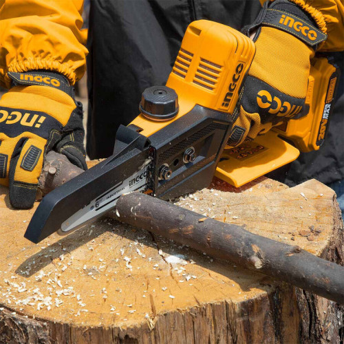 Цепная аккумуляторная мини пила 20В, BL 150мм без АКБ и ЗУ INGCO CGSLI2068 INDUSTRIAL