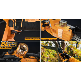 Цепная аккумуляторная мини пила 20В, BL 150мм без АКБ и ЗУ INGCO CGSLI2068 INDUSTRIAL