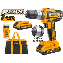 Аккумуляторный ударный шуруповерт 20В 45Нм 18+1+1 INGCO CIDLI20025