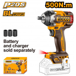 Аккумуляторный гайковерт BL 20В 500Hm 1/2 без АКБ и ЗУ SUPER INGCO CIWLI20501 INDUSTRIAL