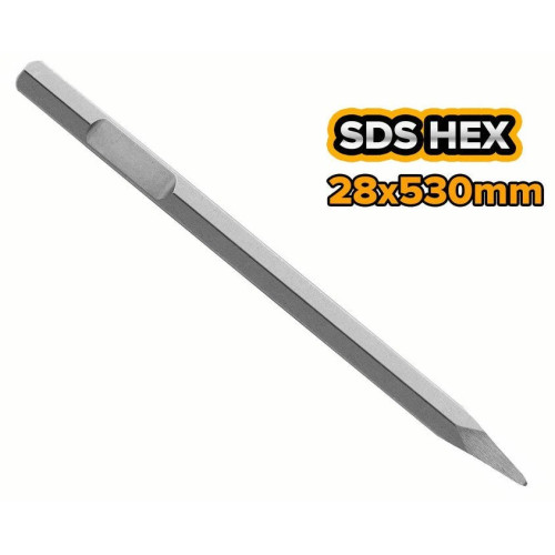 Зубило пикообразное Hex 28x530 мм INGCO DBC0415301