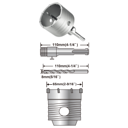 Коронка по бетону 65 мм SDS-Plus INGCO HCB0651