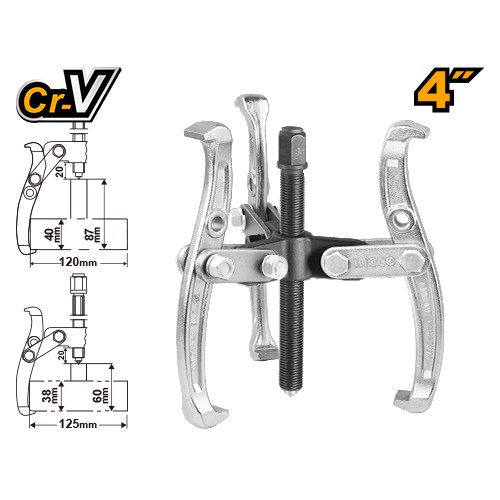 Съемник с тремя захватами 100мм INGCO HGP08034 INDUSTRIAL