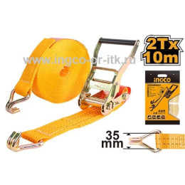 Ремень для крепления багажа с трещоткой 2т-10м-35мм INGCO HRSP2101