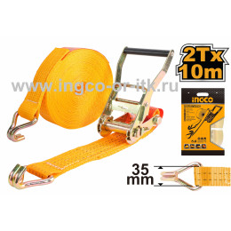 Ремень для крепления багажа с трещоткой 2т-10м-35мм INGCO HRSP2101