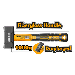 Кувалда с фибергласовой рукояткой 1кг. INGCO HSTH81802 INDUSTRIAL