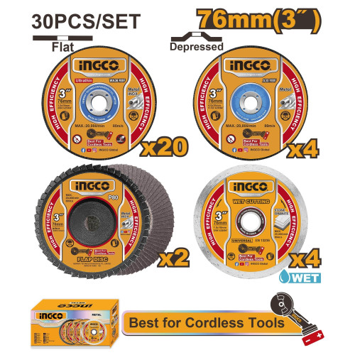 Набор дисков 76х10мм 30шт. SUPER INGCO MCD07630