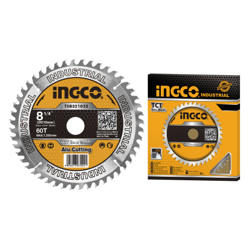 Диск пильный по алюминию TCT 210х30 мм 60Т INGCO TSB321023 INDUSTRIAL