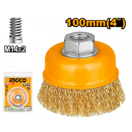 Щетка проволочная чашечная М14 100х0,3мм INGCO WB11001