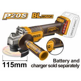 Аккумуляторная УШМ 20В, BL 115мм без АКБ и ЗУ SUPER INGCO CAGLI211156 INDUSTRIAL