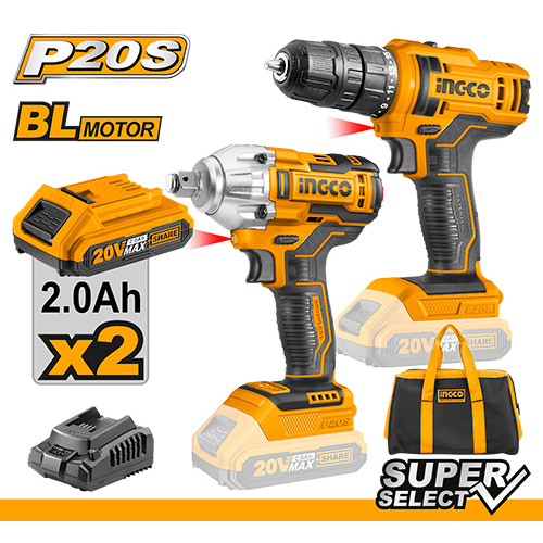 Набор: Шуруповерт 20В 45Нм и Ударный гайковерт 20В 300Нм кв. 1/2\