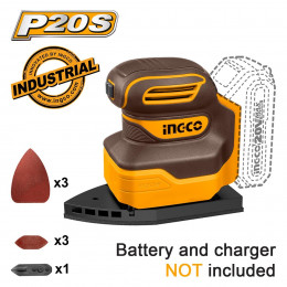 Аккумуляторная вибрационная шлифмашина 20В без АКБ и ЗУ SUPER INGCO CPSLI2014 INDUSTRIAL