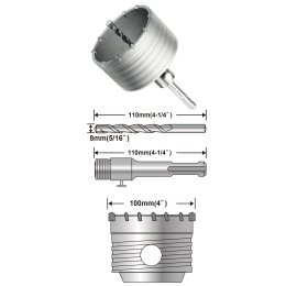 Коронка по бетону 100 мм SDS-Plus INGCO HCB1001