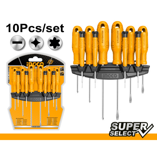 Набор отверток 10 шт. INGCO HKSD1058 SUPER SELECT