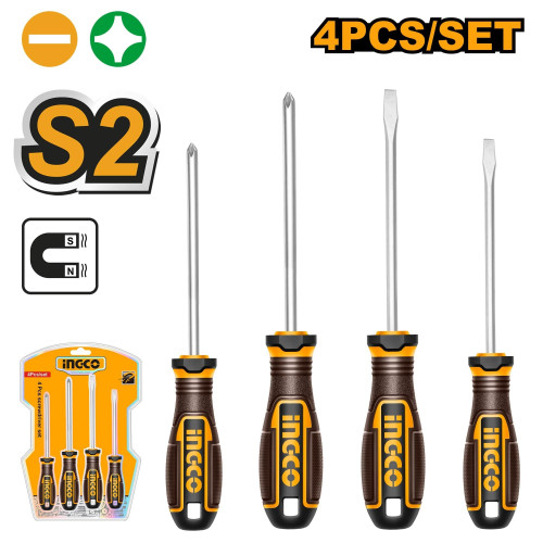 Набор отвëрток 4 шт S2 SUPER INGCO HKSDS0428 INDUSTRIAL