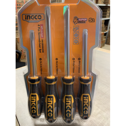 Набор отвëрток 4 шт S2 SUPER INGCO HKSDS0428 INDUSTRIAL
