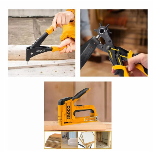 Набор степлер, заклепочник, дырокол SUPER INGCO HRSG0401 INDUSTRIAL
