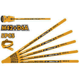 Полотно ножовочное по металлу 300мм 18Т 5шт. Bi-Metall INGCO HSBKT12185 INDUSTRIAL