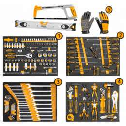 Инструментальная тележка с набором инструментов 162 пред. INGCO HTCS271621 INDUSTRIAL