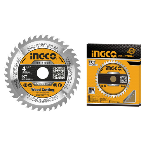 Диск пильный по дереву TCT 115х22 мм 40Т INGCO TSB111555 INDUSTRIAL