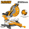 Пила торцовочная с протяжкой 2400Вт 305мм INGCO BM2S24007 INDUSTRIAL