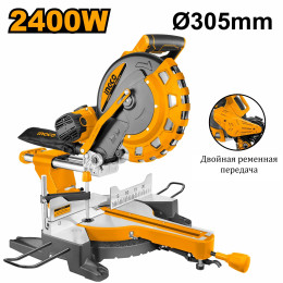 Пила торцовочная с протяжкой 2400Вт 305мм INGCO BM2S24007 INDUSTRIAL