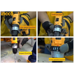 Аккумуляторный ударный шуруповерт 20B Li-ion, 55Hm 23+1+1 INGCO CIDLI2003 INDUSTRIAL