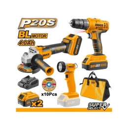 Набор аккумуляторного инструмента 3 шт. Li-Ion 20 В INGCO CKLI2048 SUPER SELECT