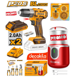 Набор шуруповерт BL 20В 50Нм и кофемолка 90В INGCO COSLI23064 INDUSTRIAL