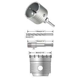 Коронка по бетону 80 мм SDS-Plus INGCO HCB0801