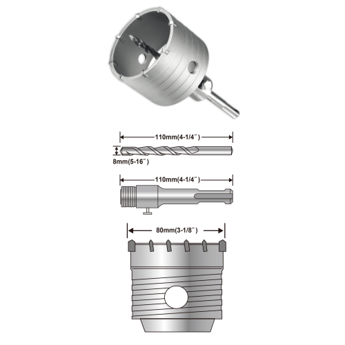 Коронка по бетону 80 мм SDS-Plus INGCO HCB0801