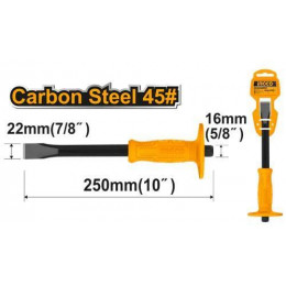 Зубило плоское с протектором 250х16х22 мм INGCO HCCL082210